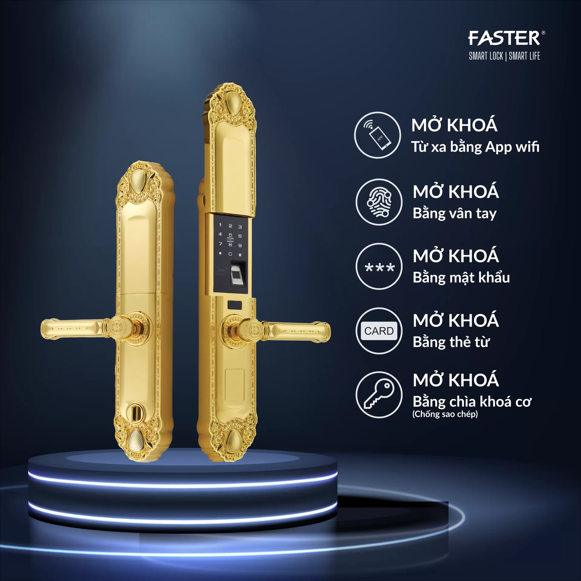 Khóa cửa đại sảnh FS039-1 24K