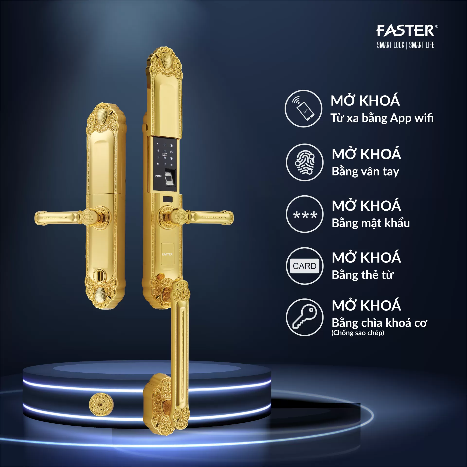 Khóa cửa đại sảnh FS039 24K