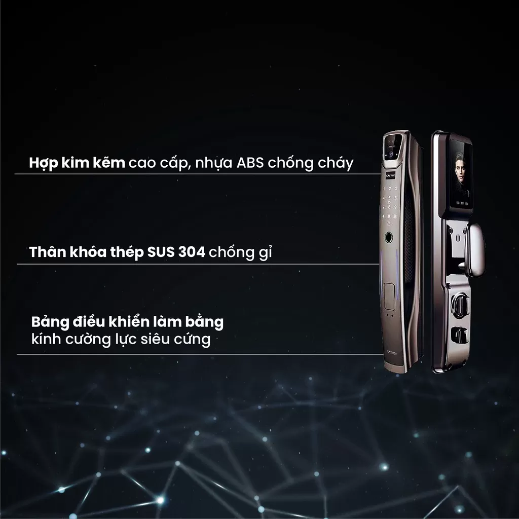 Khóa cửa nhận diện khuôn mặt FS007FD3D-BS Face ID