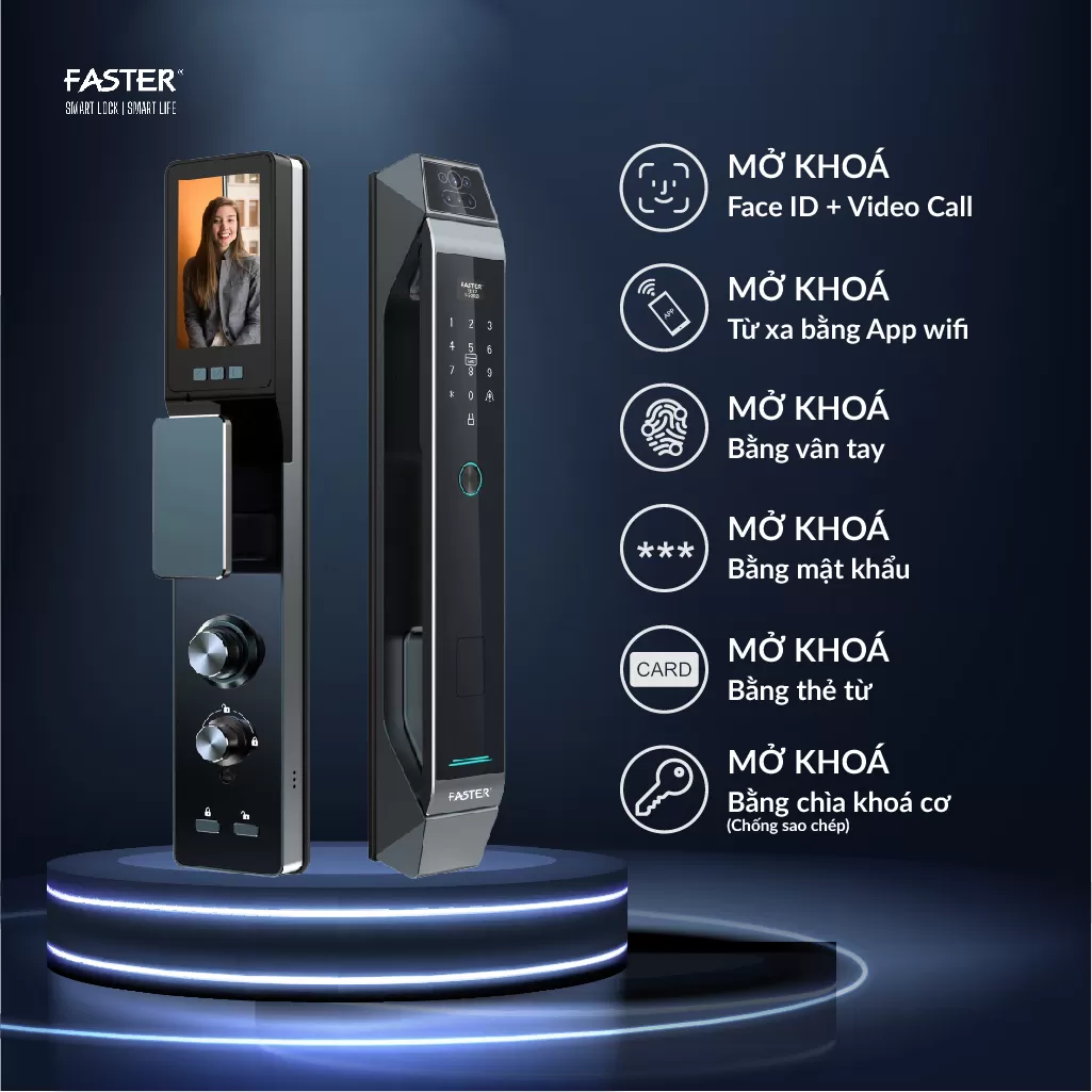 Khóa cửa nhận diện khuôn mặt FS868 CNC Face ID