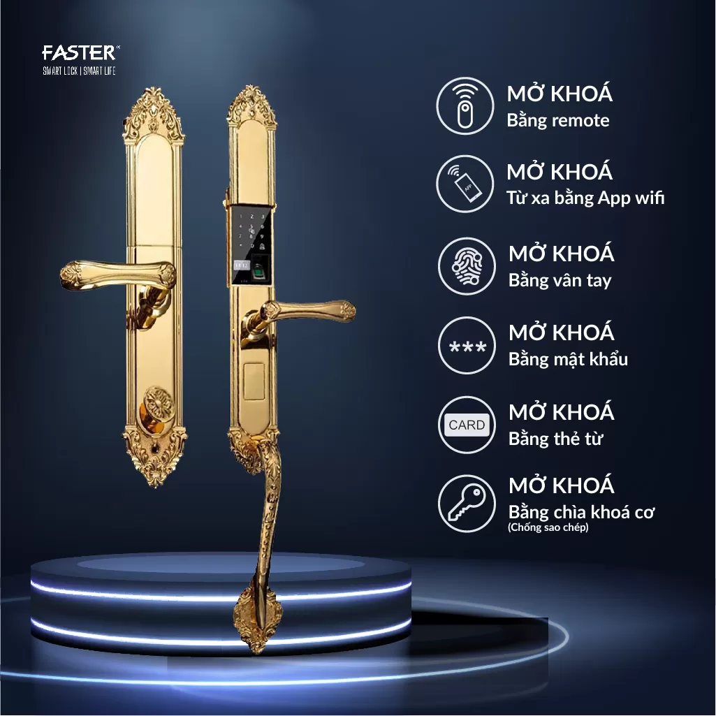 Khóa cửa đại sảnh FS019 24K