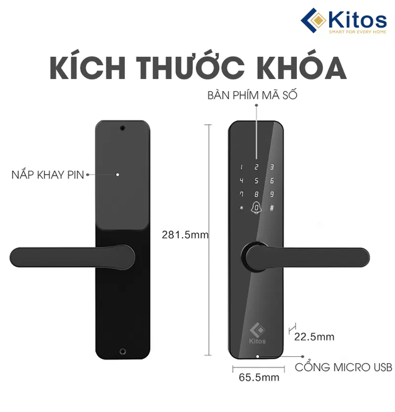Khóa cửa thẻ từ mã số Kitos KT-V2