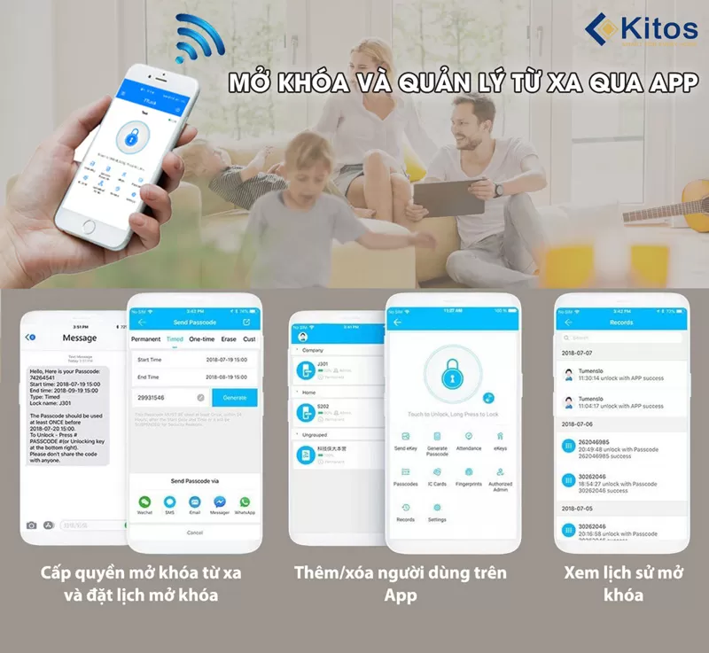 Khóa cửa thông minh cửa kính Kitos KT-GL30 Pro