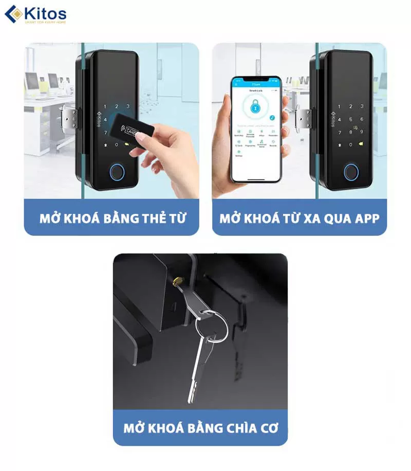 Khóa cửa thông minh cửa kính Kitos KT-GL30 Pro