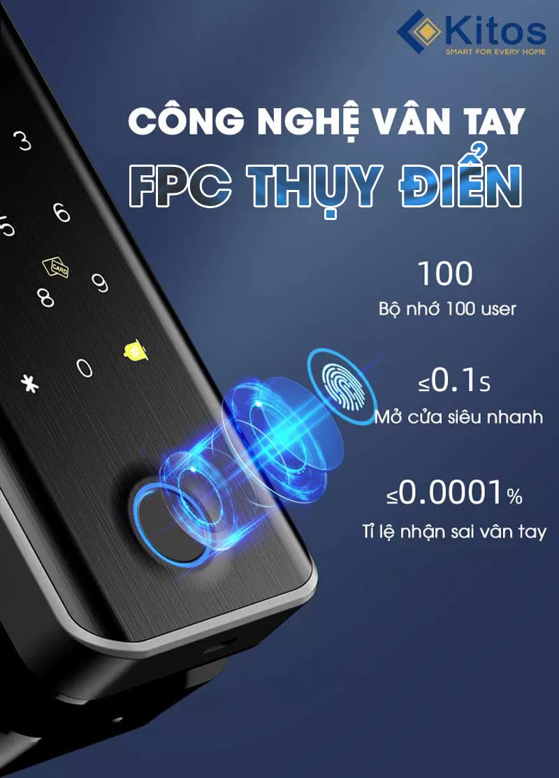 Khóa cửa thông minh Kitos KT-GL30 FACE ID