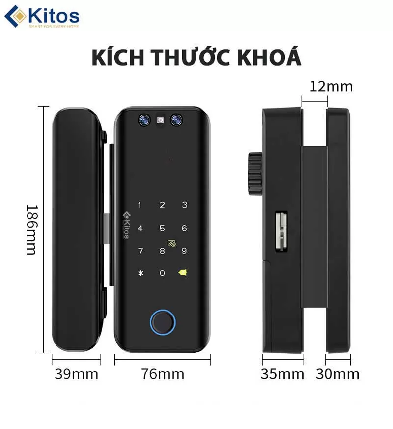 Khóa cửa thông minh Kitos KT-GL30 FACE ID