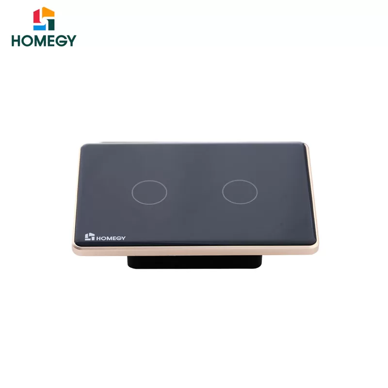 Công tắc cảm ứng Homegy 2 nút kính phẳng