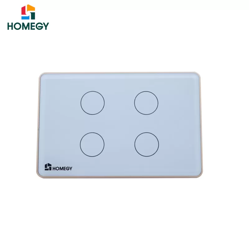 Công tắc cảm ứng Homegy 4 nút kính phẳng
