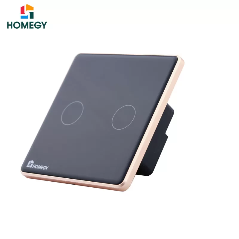 Công tắc cảm ứng Homegy 2 nút kính phẳng
