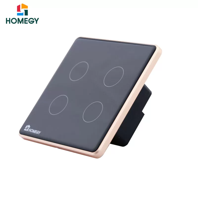 Công tắc cảm ứng Homegy 4 nút kính phẳng