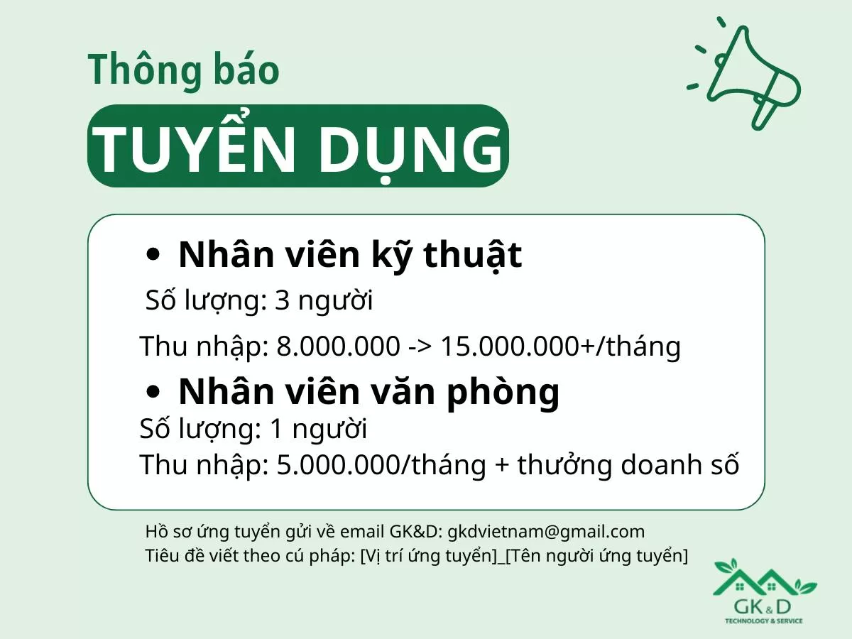 THÔNG BÁO TUYỂN DỤNG