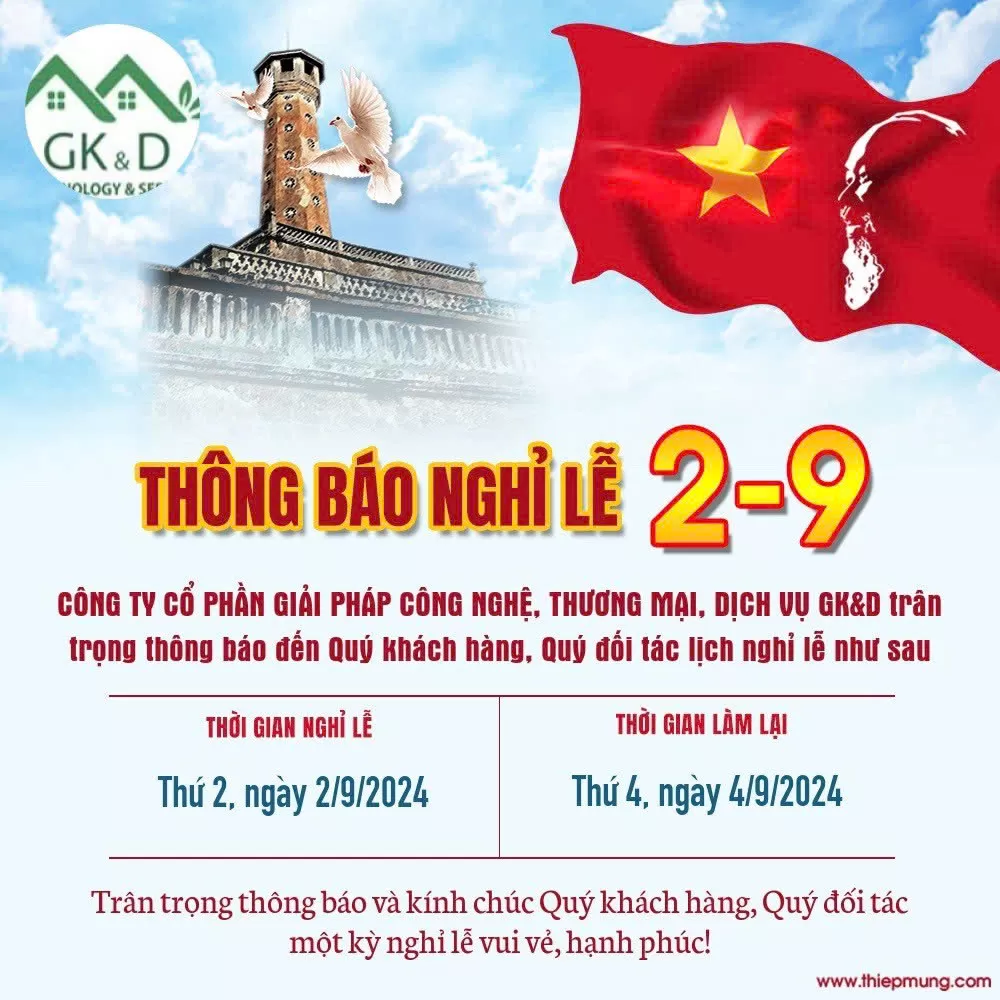 THÔNG BÁO NGHỈ LỄ 2/9