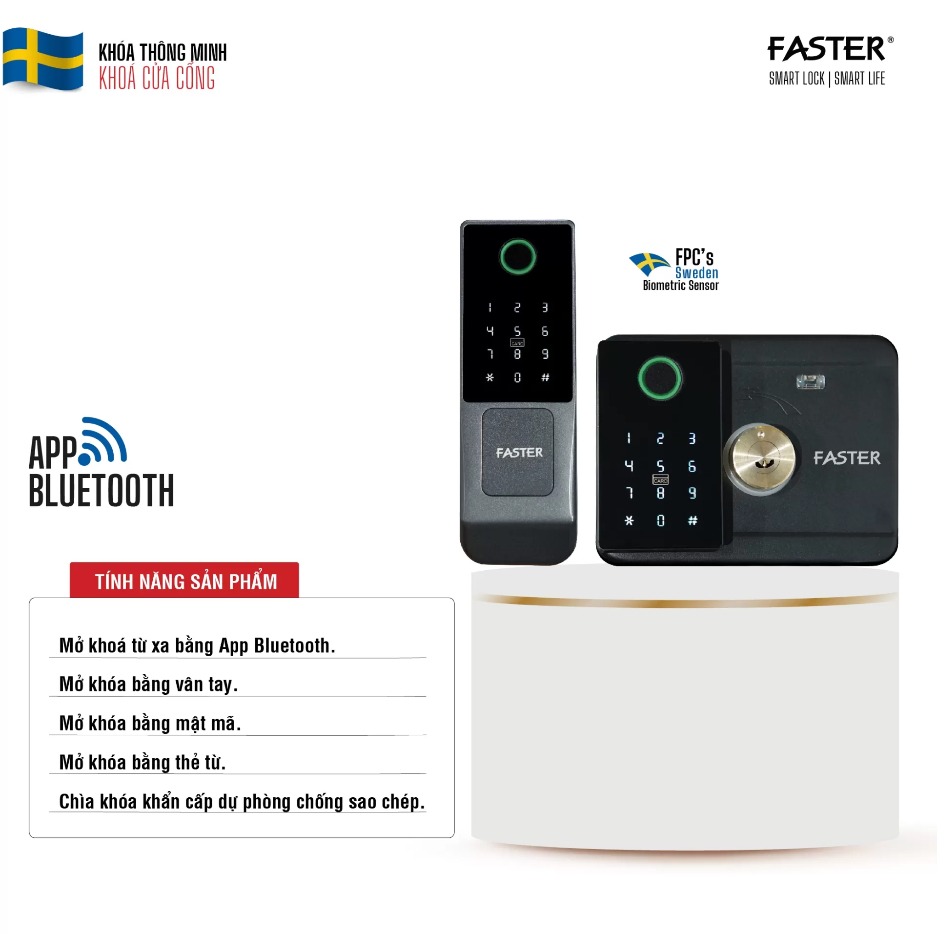 Khóa vân tay cửa cổng FS M01