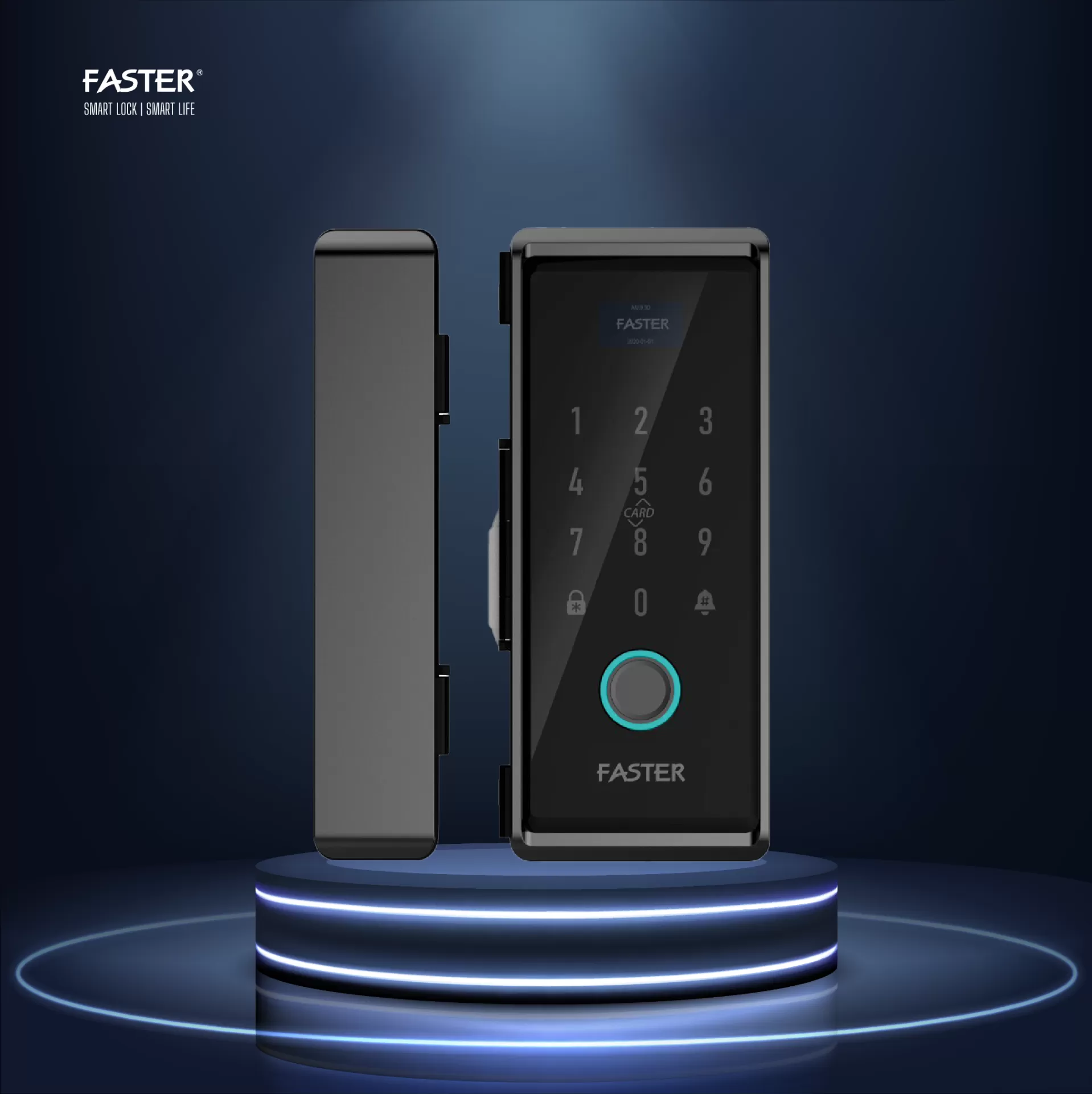 Khoá vân tay cửa kính FSG01 BL