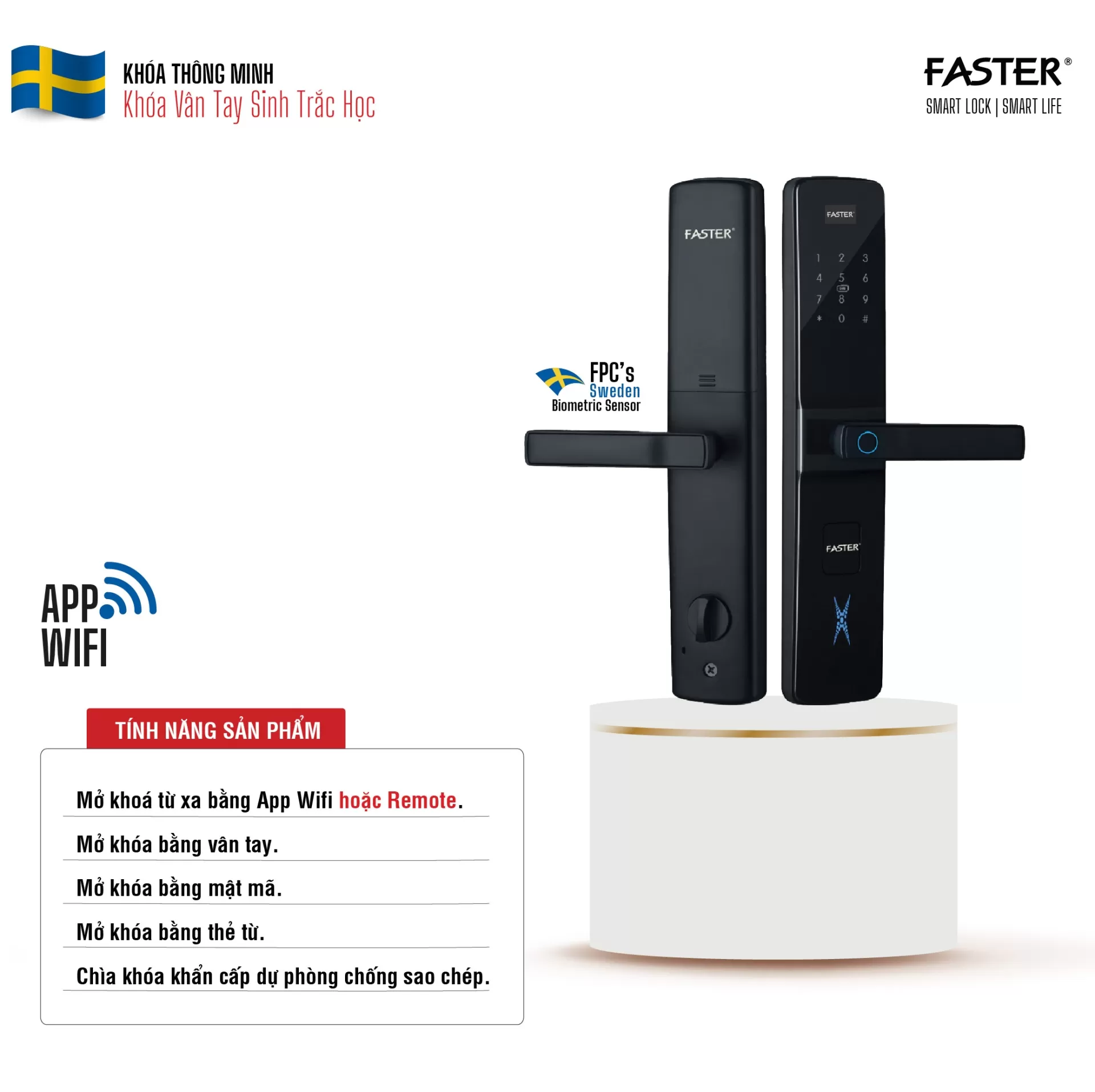 Khóa vân tay FS800APP BL