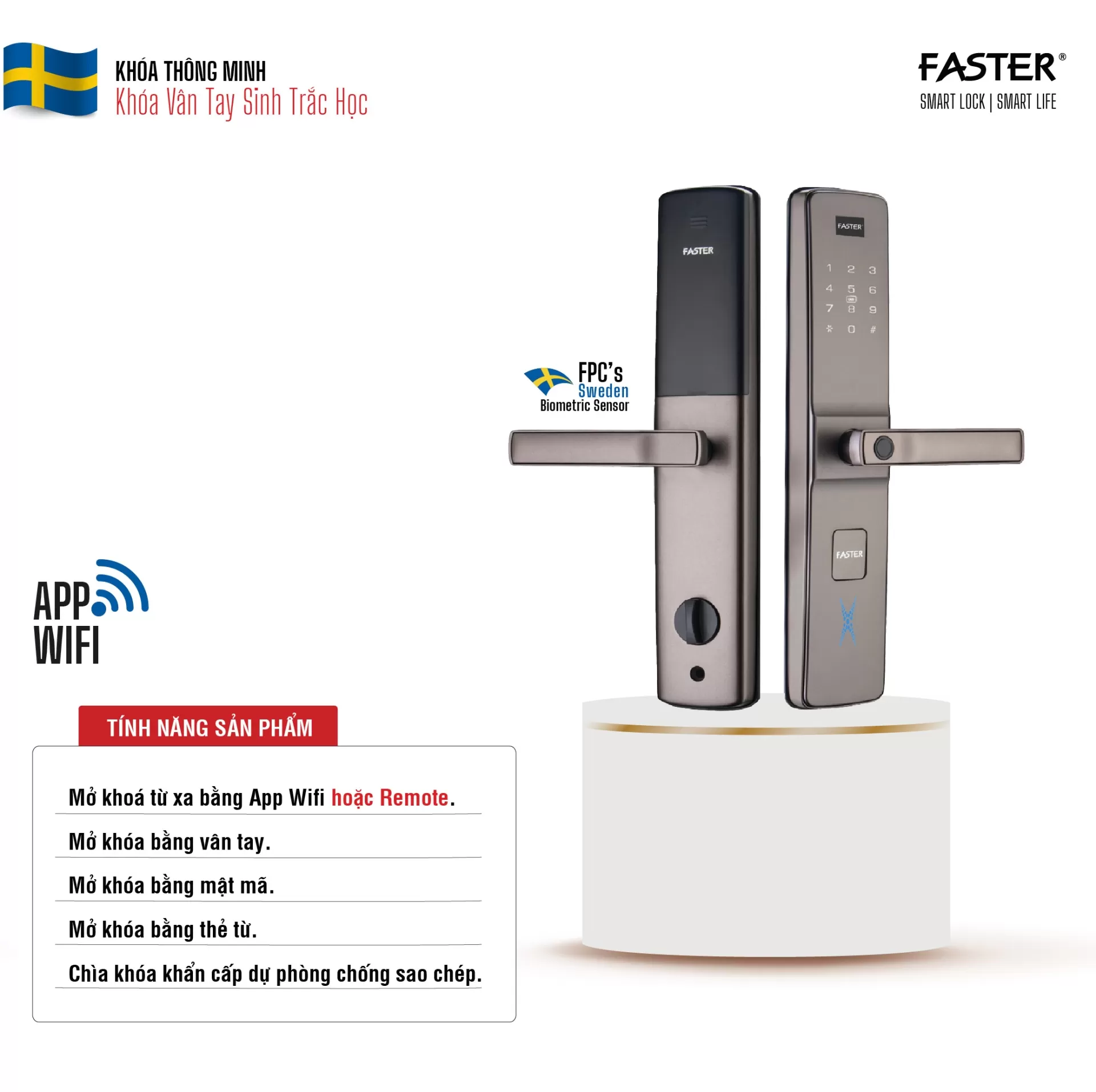 Khóa vân tay FS800APP BR