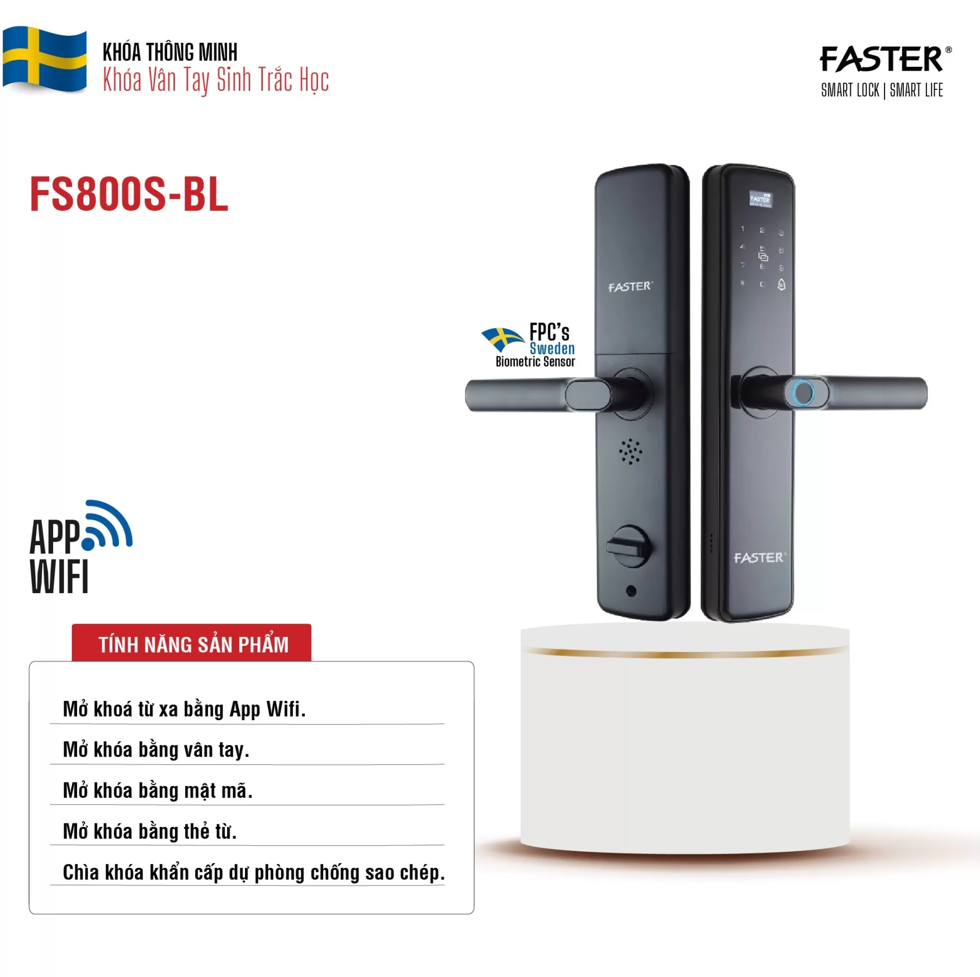 Khóa vân tay FS800S BL