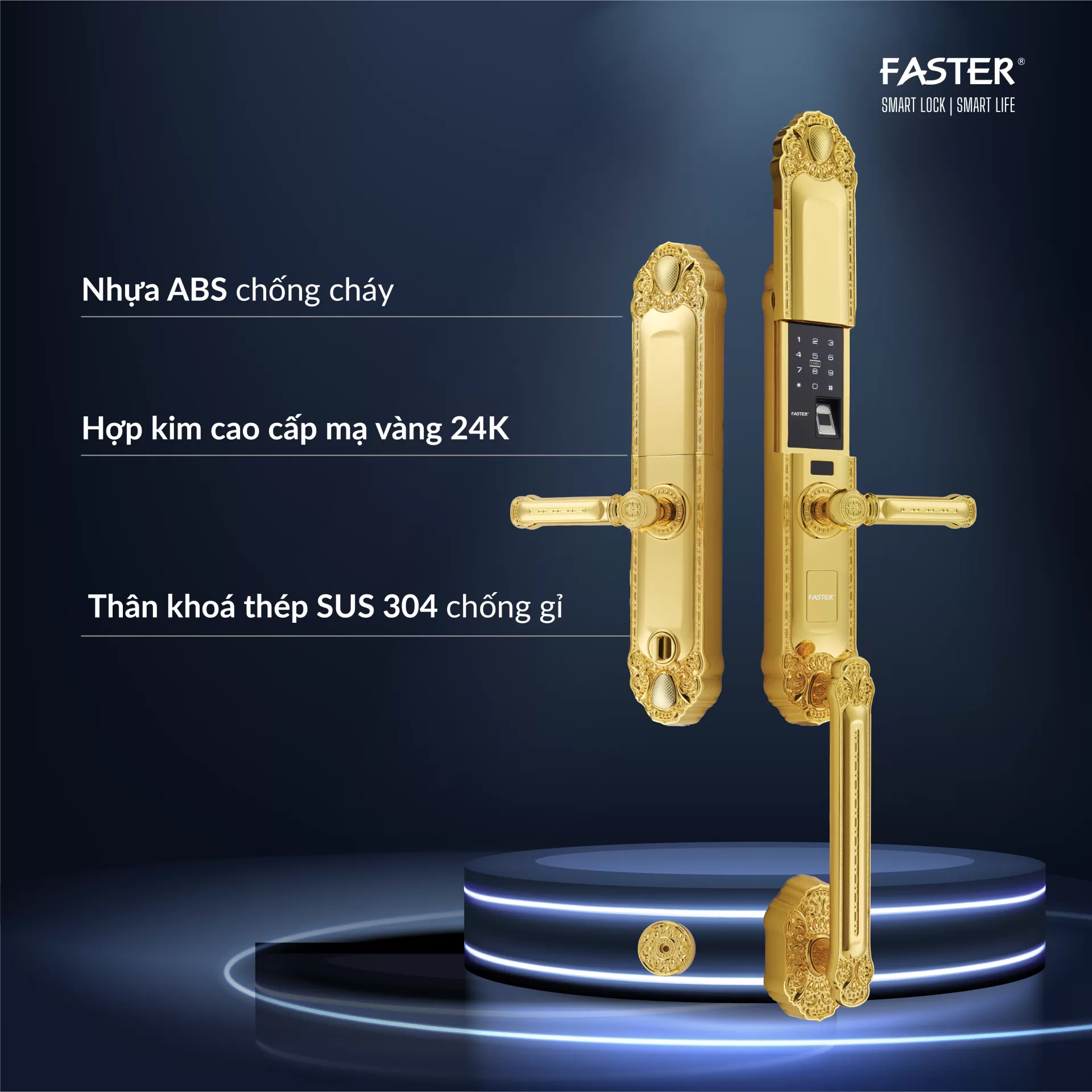 Khóa cửa đại sảnh FS039 24K