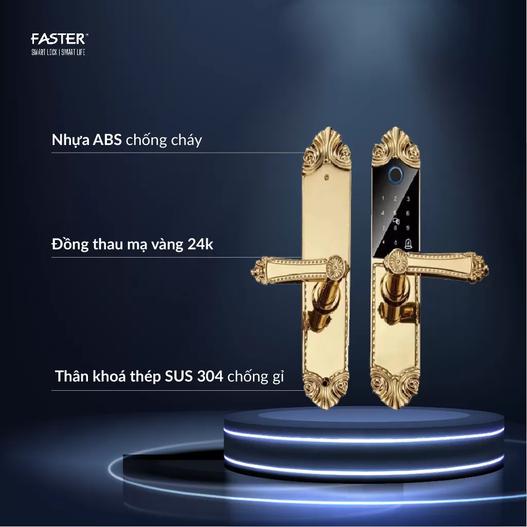 Khóa cửa đại sảnh FS119 24K