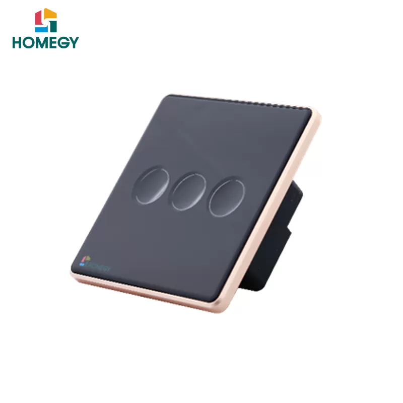 Công tắc thông minh BLE 3 nút NL kính lõm (1 nút công suất cao và 2 nút công suất thường)