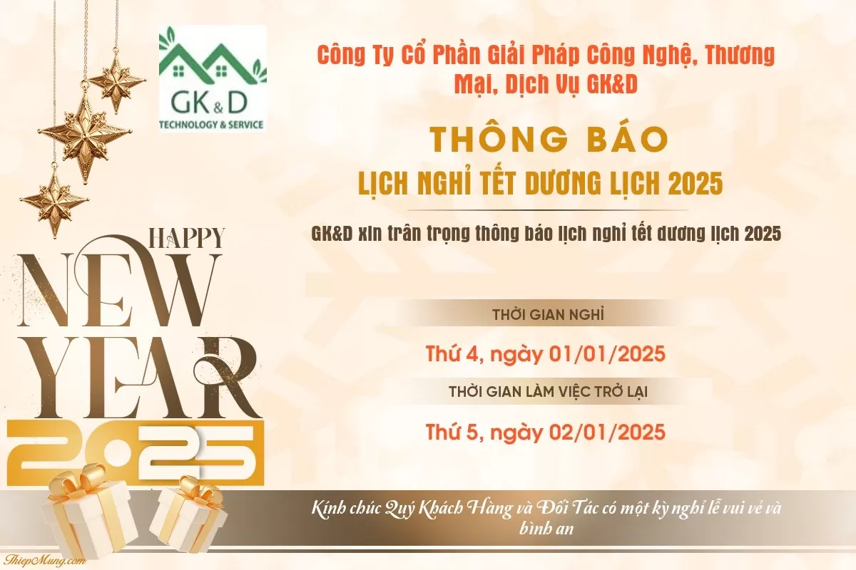 THÔNG BÁO LỊCH NGHỈ TẾT DƯƠNG LỊCH 2025!