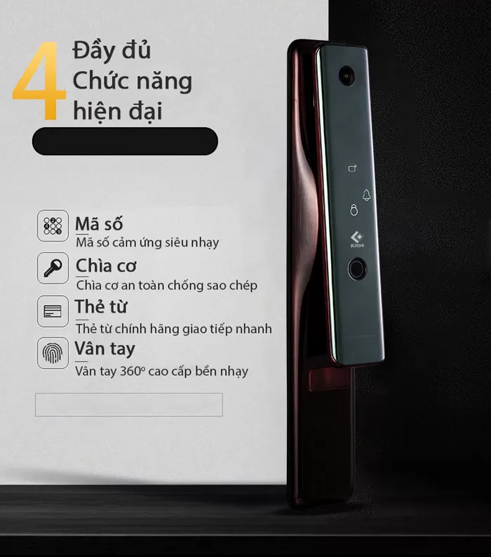 Khóa cửa vân tay camera Kitos KT-X5