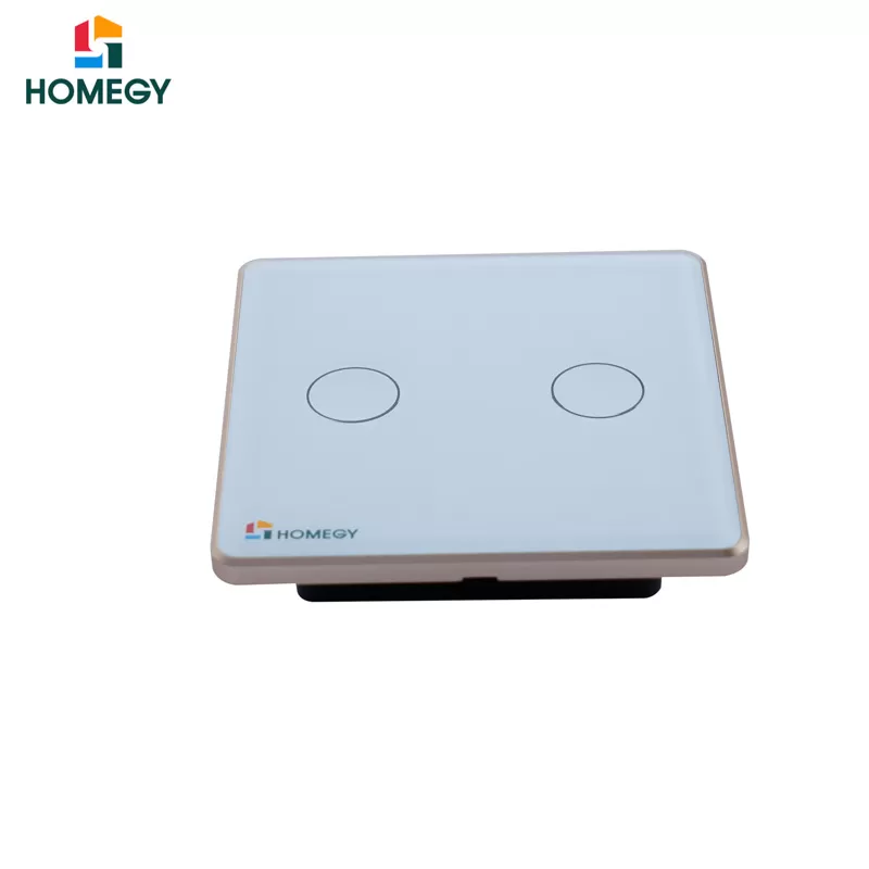 Công tắc cảm ứng Homegy 2 nút kính phẳng